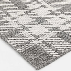 Kirklands Home Outdoor Rugs|Priya Plaid Indoor/Outdoor Area Rug, 7x9 Gray