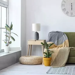 Kirklands Home Table Lamps|Purled Ceramic Table Lamp Gray