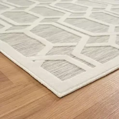 Kirklands Home Outdoor Rugs|Gray Raised Honeycomb Indoor/Outdoor Area Rug, 7x9