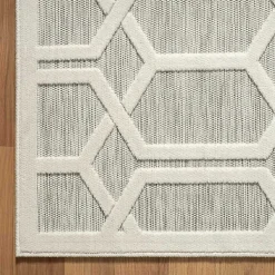 Kirklands Home Outdoor Rugs|Gray Raised Honeycomb Indoor/Outdoor Area Rug, 7x9