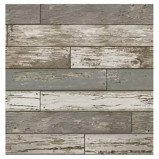 Kirklands Home Wall Murals & Wallpaper|Gray Reclaimed Wood Peel & Stick Wallpaper