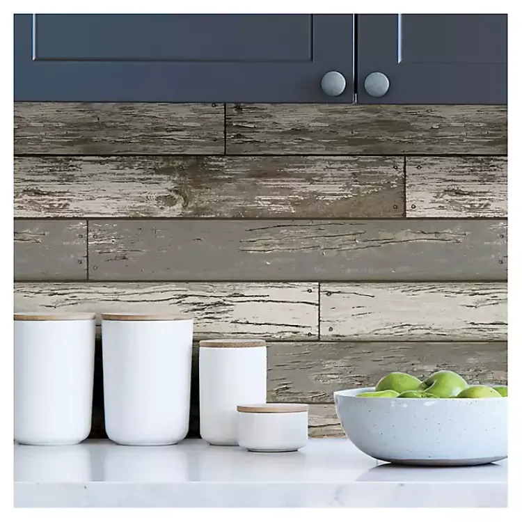 Kirklands Home Wall Murals & Wallpaper|Gray Reclaimed Wood Peel & Stick Wallpaper
