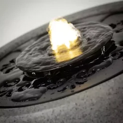 Kirklands Home Garden Decor|Resin Pedestal Outdoor Fountain, 8 in. Gray