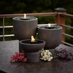 Kirklands Home Garden Decor|Resin Pedestal Outdoor Fountain, 13 in. Gray