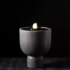 Kirklands Home Garden Decor|Resin Pedestal Outdoor Fountain, 13 in. Gray