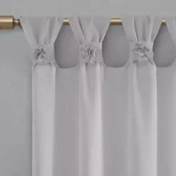 Kirklands Home Curtains & Drapes|Rosette Tab Top Curtain Panel, 63 in. Gray