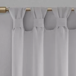 Kirklands Home Curtains & Drapes|Rosette Tab Top Curtain Panel, 95 in. Gray
