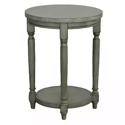 Kirklands Home Accent & End Tables|Round Charging Accent Table Gray
