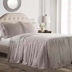 Kirklands Home Comforters|Ruffle Skirt 3-pc. King Comforter Set Gray