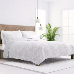 Kirklands Home Quilts|Gray Scalloped Reversible 2-pc. Twin Quilt Set