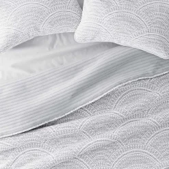 Kirklands Home Quilts|Gray Scalloped Reversible 3-pc. Queen Quilt Set