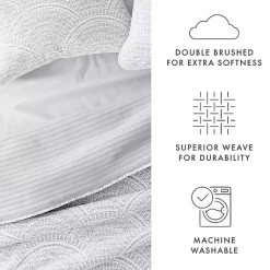 Kirklands Home Quilts|Gray Scalloped Reversible 3-pc. King Quilt Set