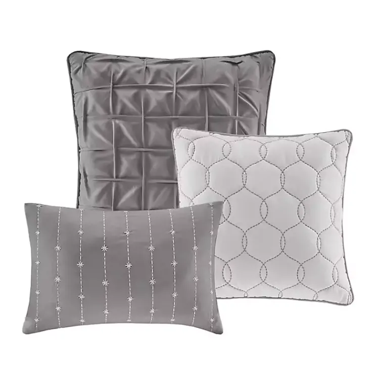 Kirklands Home Comforters|Gray Seersucker 7-pc. King Comforter Set