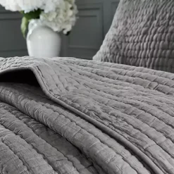 Kirklands Home Bedspreads & Coverlets|Serene Quilted 3-pc. King Coverlet Set Gray