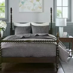 Kirklands Home Bedspreads & Coverlets|Serene Quilted 3-pc. Queen Coverlet Set Gray