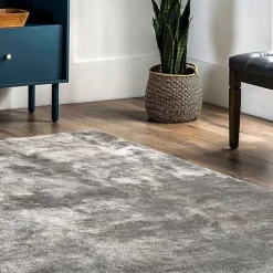 Kirklands Home Area Rugs|Shag Washable Area Rug, 5x8 Gray