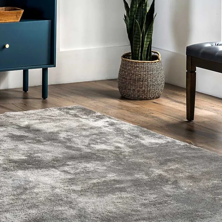 Kirklands Home Area Rugs|Shag Washable Area Rug, 6x9 Gray