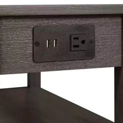 Kirklands Home Accent & End Tables|2-Shelf Charging Accent Table Gray