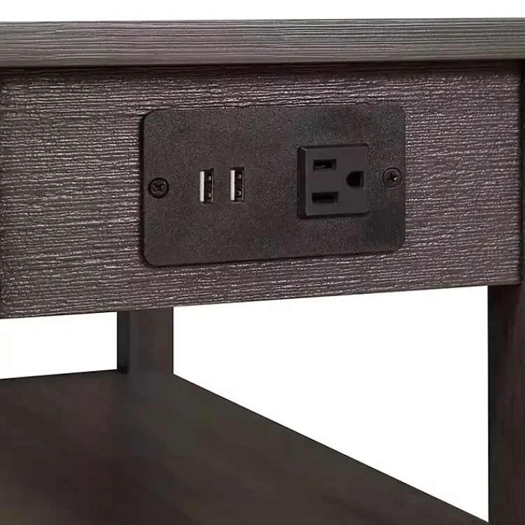 Kirklands Home Accent & End Tables|2-Shelf Charging Accent Table Gray