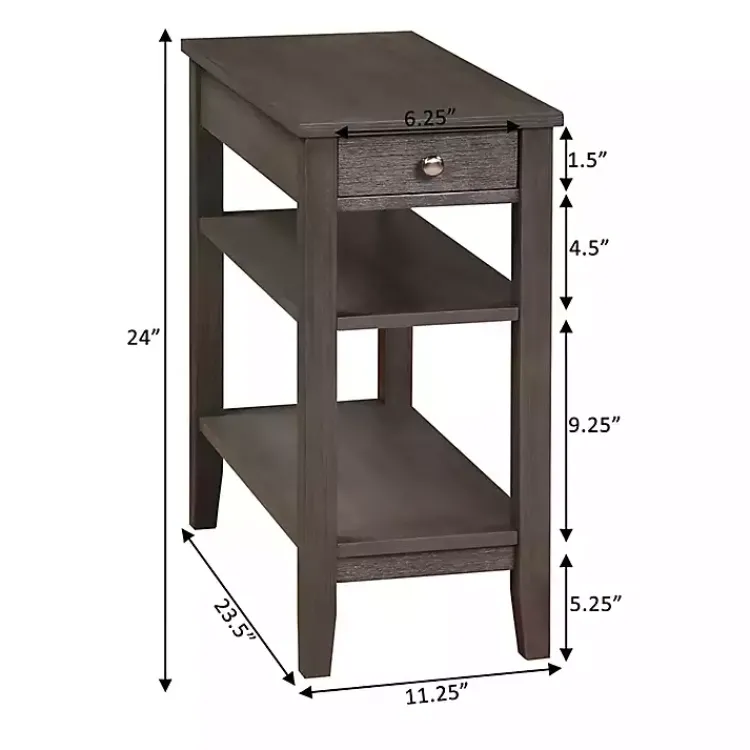 Kirklands Home Accent & End Tables|2-Shelf Charging Accent Table Gray