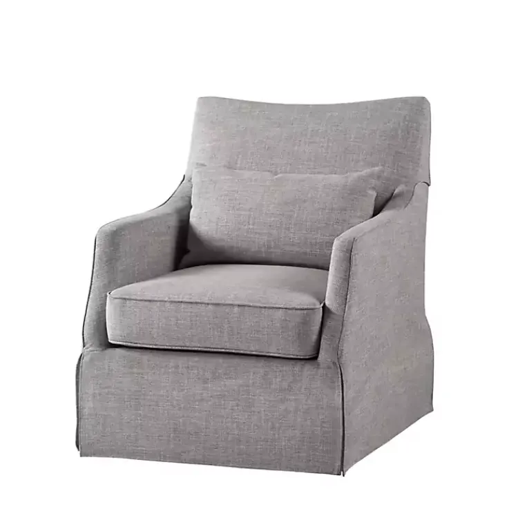 Kirklands Home Accent Chairs|Skirted Swivel Martha Stewart Accent Chair Gray