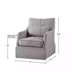 Kirklands Home Accent Chairs|Skirted Swivel Martha Stewart Accent Chair Gray