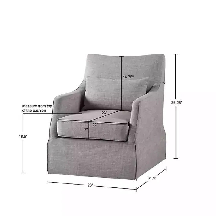 Kirklands Home Accent Chairs|Skirted Swivel Martha Stewart Accent Chair Gray