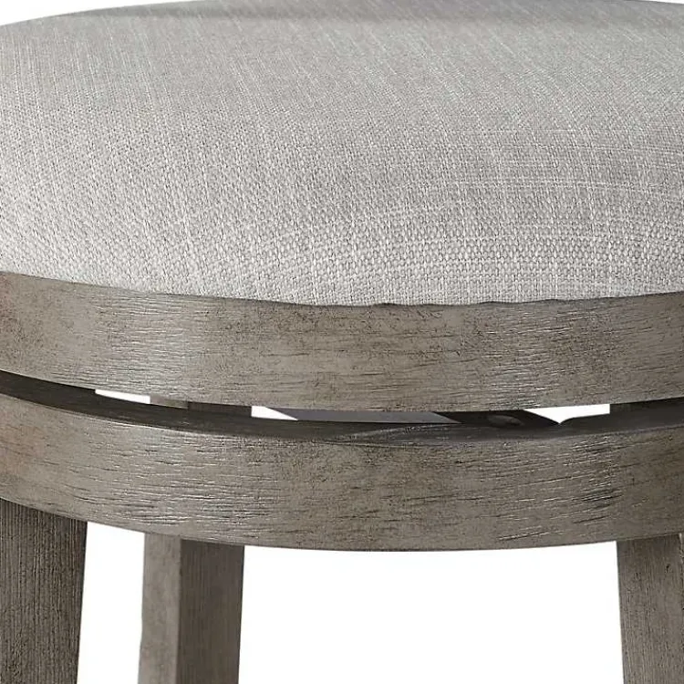 Kirklands Home Bar Stools & Counter Height Stools|Slatted Back Upholstered Swivel Bar Stool Gray