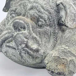 Kirklands Home Garden Statues|Sleeping Bulldog Outdoor Statue Gray