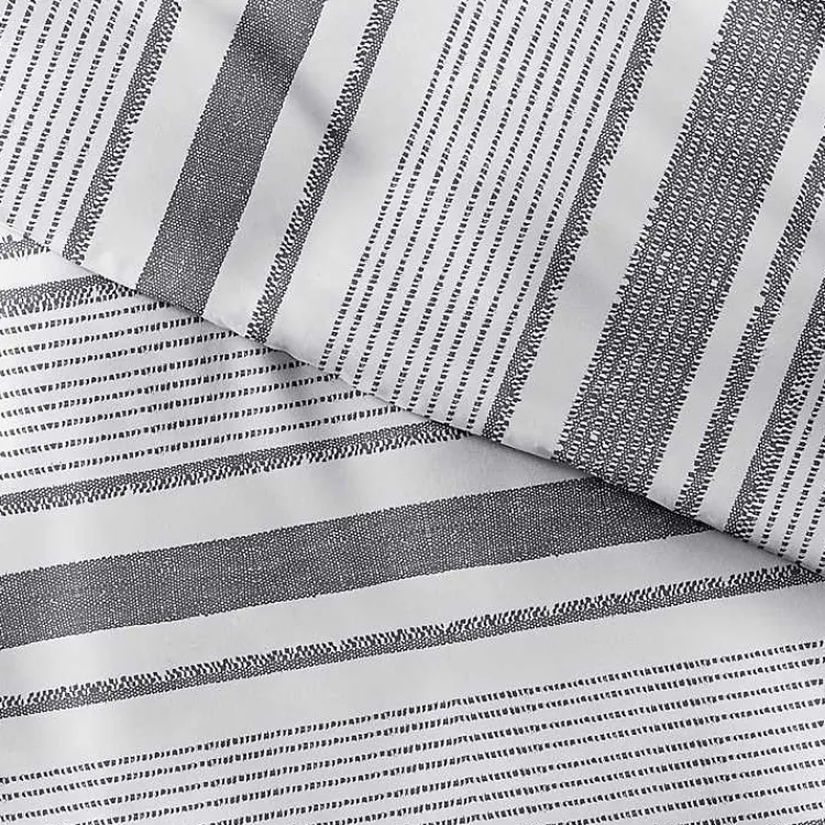 Kirklands Home Duvets|Gray Soft Striped 3-pc. Queen Duvet Cover Set