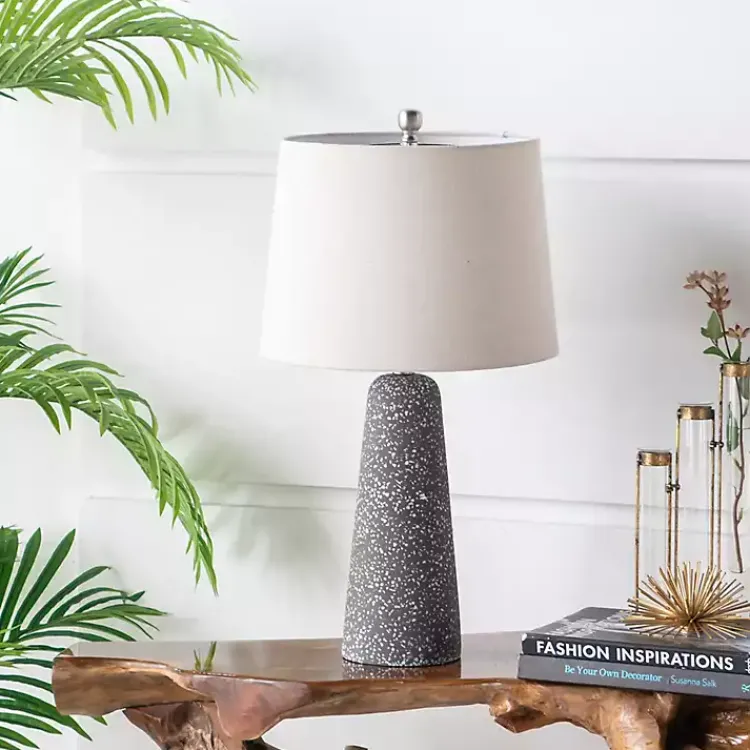 Kirklands Home Table Lamps|Gray Speckled Stone Table Lamp Tan