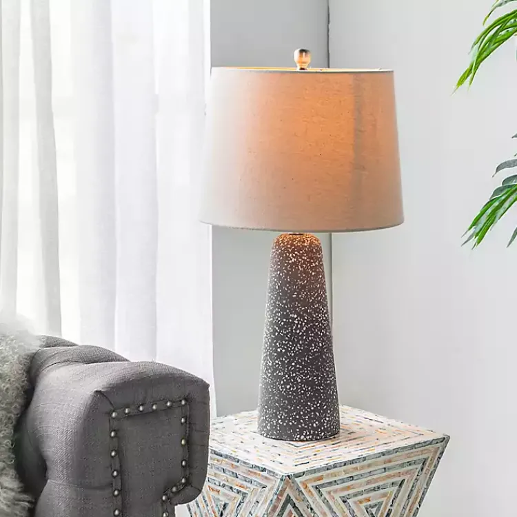 Kirklands Home Table Lamps|Gray Speckled Stone Table Lamp Tan