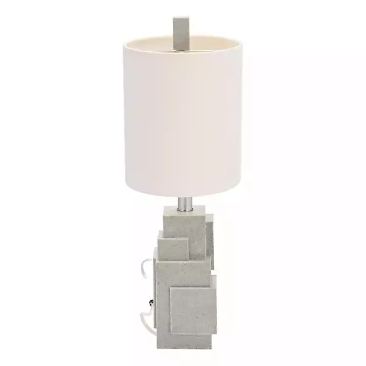 Kirklands Home Table Lamps|Gray Stacked Blocks Table Lamp Ivory