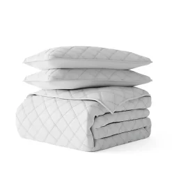 Kirklands Home Quilts|Stitched Diamond 3-pc. Queen Quilt Set Gray