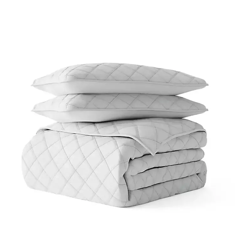 Kirklands Home Quilts|Stitched Diamond 3-pc. Queen Quilt Set Gray