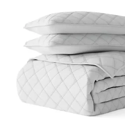 Kirklands Home Quilts|Stitched Diamond 3-pc. Queen Quilt Set Gray