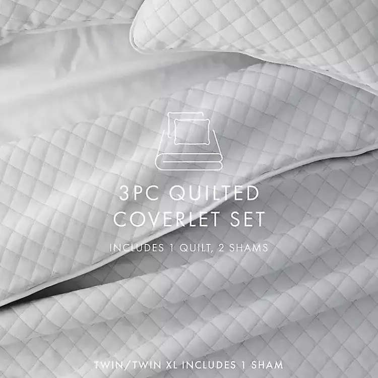 Kirklands Home Quilts|Stitched Diamond 3-pc. Queen Quilt Set Gray
