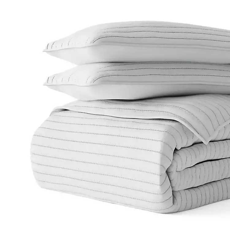 Kirklands Home Quilts|Stitched Stripes 2-pc. Twin Quilt Set Gray