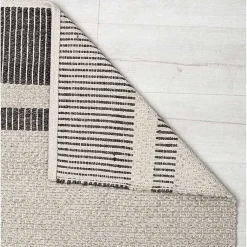 Kirklands Home Area Rugs|Gray Striped Border Area Rug