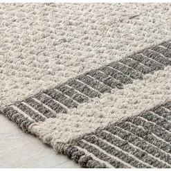 Kirklands Home Area Rugs|Gray Striped Border Area Rug