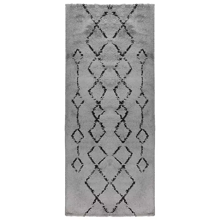 Kirklands Home Area Rugs|Striped Diamond Runner Gray