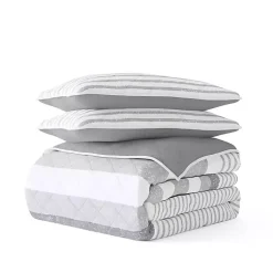 Kirklands Home Quilts|Gray Striped Reversible 2-pc. Twin Quilt Set
