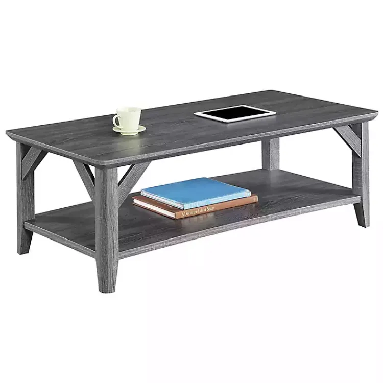 Kirklands Home Coffee Tables|Tapered Legs Rustic Coffee Table Gray