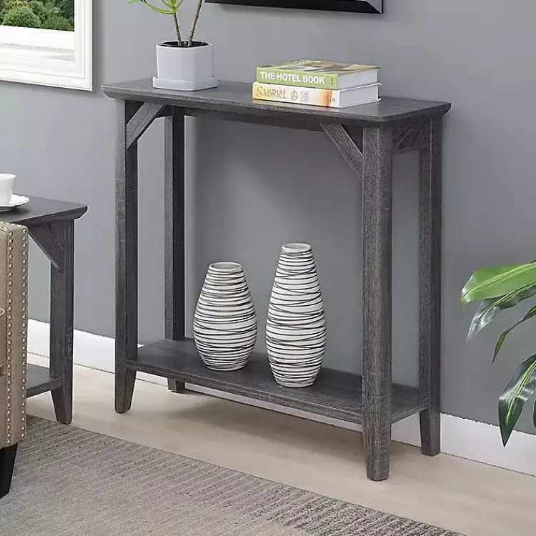 Kirklands Home Console Tables|Tapered Legs Rustic Console Table Gray