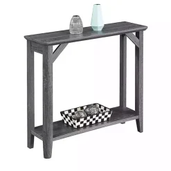 Kirklands Home Console Tables|Tapered Legs Rustic Console Table Gray