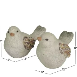 Kirklands Home Garden Statues|Textured Bird Statues, Set of 2 Gray