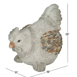 Kirklands Home Garden Statues|Textured Chicken Statue Gray