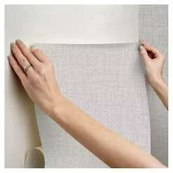 Kirklands Home Wall Murals & Wallpaper|Textured Faux Fabric Peel & Stick Wallpaper Gray