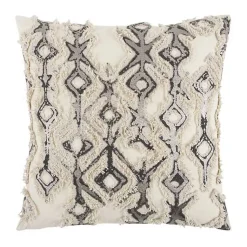 Discount Gray Textured Geometric Pillow Pillows