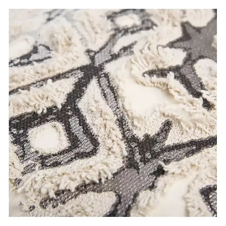 Discount Gray Textured Geometric Pillow Pillows